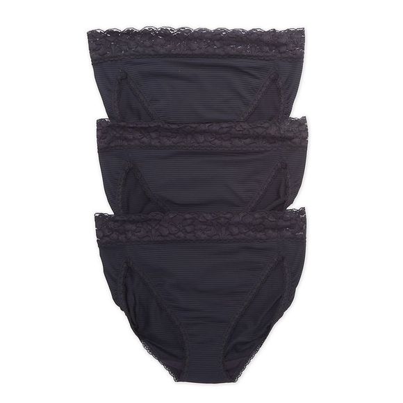 NWT 3 Vanity Fair Flattering Lace Panties Hi Cut 13280 Multi